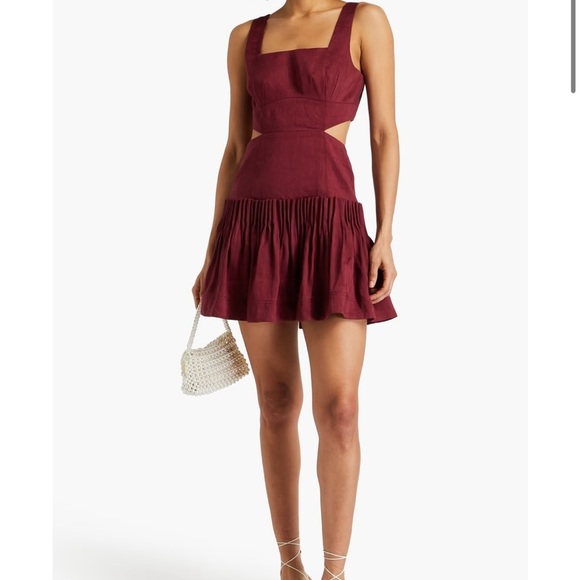 Aje audette pleated Red mini dress Womens size 2 - Picture 6 of 15